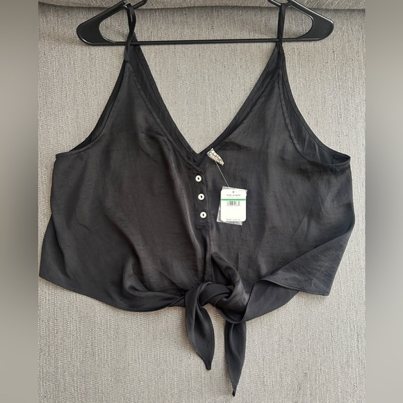 Free People Tops - Free people Black Sleeveless Tie-Front Top